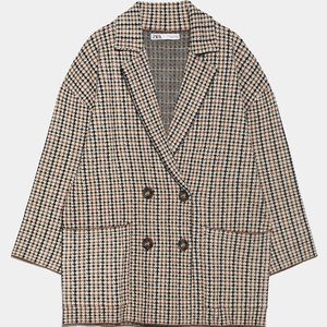 NWT Zara Houndstooth Knit Blazer